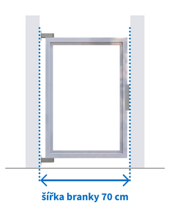 Vstupní branka, šířka 70 cm, výška 100 cm, lakovaný rám, bez výplně Vstupní branka, šířka 70 cm, výška 100 cm, lakovaný rám, bez výplně