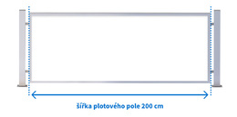 Rámové plotové pole 200 x 170 cm, bez lakování rámu, bez výplně