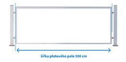 Rámové plotové pole 300 x 170 cm, lakovaný rám, bez výplně