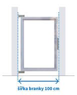 Vstupní branka, šířka 100 cm, výška 100 cm,   bez lakování rámu, výplň Alsquare lakovaná