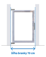 Vstupní branka, šířka 70 cm, výška 110 cm,   bez lakování rámu, výplň Alsquare lakovaná