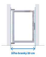 Vstupní branka, šířka 80 cm, výška 100 cm,   bez lakování rámu, výplň Alsquare lakovaná