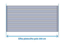 Hliníková vstupní branka a plotová pole s lakovanou výplní AZTEC (RAL 8014), zakázková výroba FL BRÁNY (ilustrační foto)
