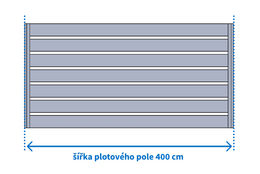 Hliníková posuvná brána a vstupní branka s výplní ALSTRIP bez lakování, zakázková výroba FL BRÁNY (ilustrační foto) 
